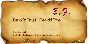 Bakányi Fedóra névjegykártya